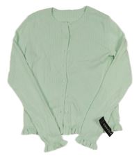 Nové - Mentolový žebrovaný propínací svetr Dunnes