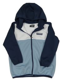 Tmavo-světlemodro-bílá propínací mikina s kapucí McKenzie