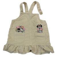 Béžové manšestrové laclové šaty s Minnie Disney