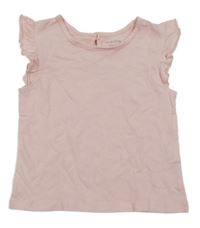 Světlerůžové tričko s volánky PRIMARK