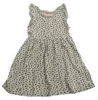 Béžové vzorované bavlněné šaty s volány zn. H&M