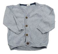 Modro-bílý melírovaný propínací svetr H&M