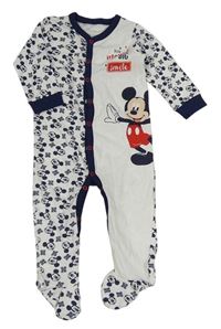 Bílo-tmavomodrý overal s Mickeym Disney