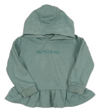 Zelenošedá mikina s nápisem a kapucí Matalan