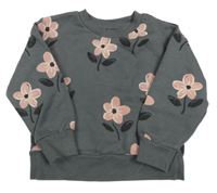 Šedá mikina s kytičkami Primark