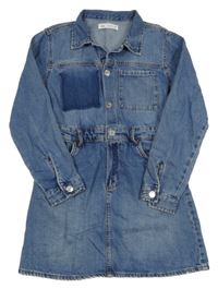 Modré propínací riflové šaty Zara 