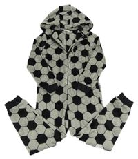 Šedo-černá vzorovaná chlupatá kombinéza s kaucí M&S