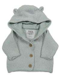 Světlemodrý propínací svetr s kapucí F&F