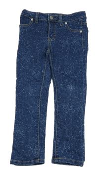 Tmavomodré vzorované teplákové rifle Sweet girls