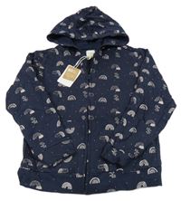 Nové - Tmavomodrá propínací mikina s duhami a kapucí Sfera