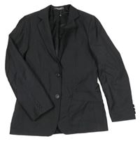 Černo-šedé pruhované slavnostní vlněné sako 