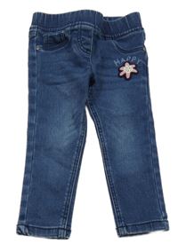 Tmavomodré džegíny s květem Lily & Dan