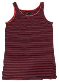 Tmavorůžovo-tmavomodrý pruhovaný top Schiesser 