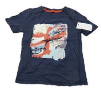 Nové - Tmavomodré tričko s potiskem M&Co.