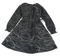 Černo-stříbrné vzorované lehké šaty H&M