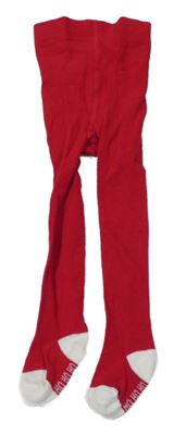 Červeno-bílé punčocháče Primark