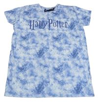 Modro-bílé batikované tričko s 3D nápisem - Harry Potter PRIMARK