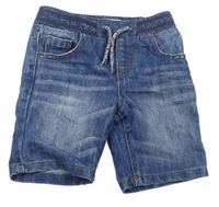 Modré riflové kraťasy s úpletovým pasem Denim Co. 