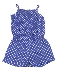 Modrofialovo-bílý puntíkatý letní overal Mothercare