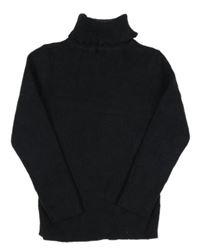 Tmavomodrý žebrovaný svetrový rolák Matalan