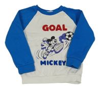 Bílo-modrá mikina s Mickey Disney