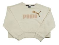 Smetanová crop mikina s logem PUMA