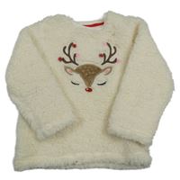 Smetanová huňatá mikina se sobem PRIMARK