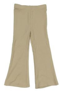 Světlebéžové žebrované flare kalhoty PRIMARK