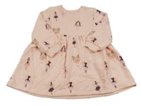 Broskvové teplákové teplé šaty s vílami F&F