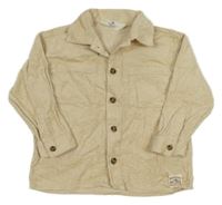 Světlebéžová manšestrová košilová bunda s nášivkou H&M