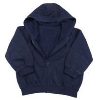 Tmavomodrá propínací oversize mikina s kapucí George