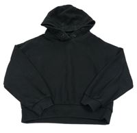 Černá crop mikina s kapucí Next