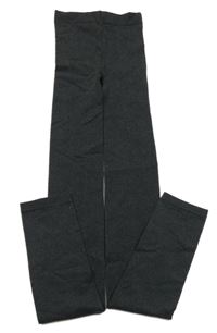 Tmavošedo-černé melírované punčochové legíny 