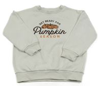 Smetanová oversize mikina s dýněmi a nápisy F&F