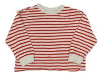 Bílo-červená pruhovaná crop mikina ZARA