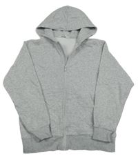 Šedá melírovaná propínací mikina s kapucí H&M