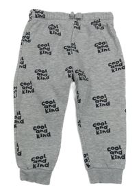 Šedé melírované tepláky s nápisy F&F