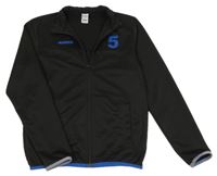 Černá funkční sportovní propínací mikina s logem a číslem KIPSTA