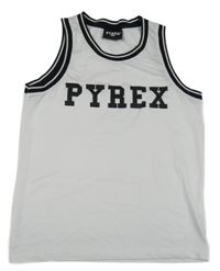 Bílo-černé síťované sportovní tílko s logem PYREX