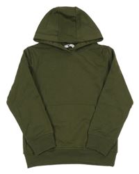 Tmavokhaki mikina s kapsou a kapucí V BY VERY