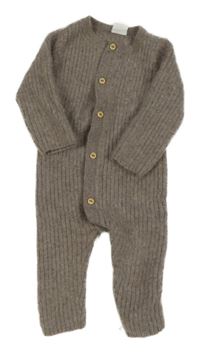 Kávovo-šedý melírovaný žebrovaný kašmírový overal H&M