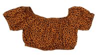 Hnědé puntíkaté crop tričko Matalan