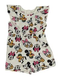 Bílý bavlněný kraťasový overal s Minnie a přáteli Primark