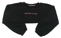 Černá crop mikina s nápisem