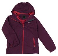 Vínová šusťáková podzimní funkční bunda s kapucí Berghaus