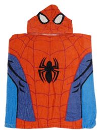 Červeno-modré froté osuškové pončo s kapucí - Spiderman Marvel