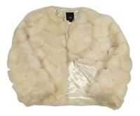 Světlebéžová kožešinová podšitá bunda River Island