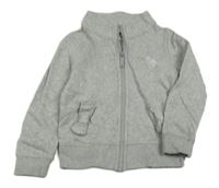 Šedá melírovaná propínací mikina se srdíčky C&A