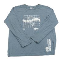 Modrošedé triko se zeměkoulí Matalan