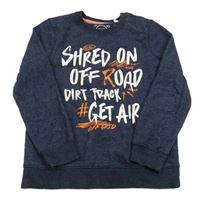 Tmavomodrá melírovaná mikina s nápisem C&A